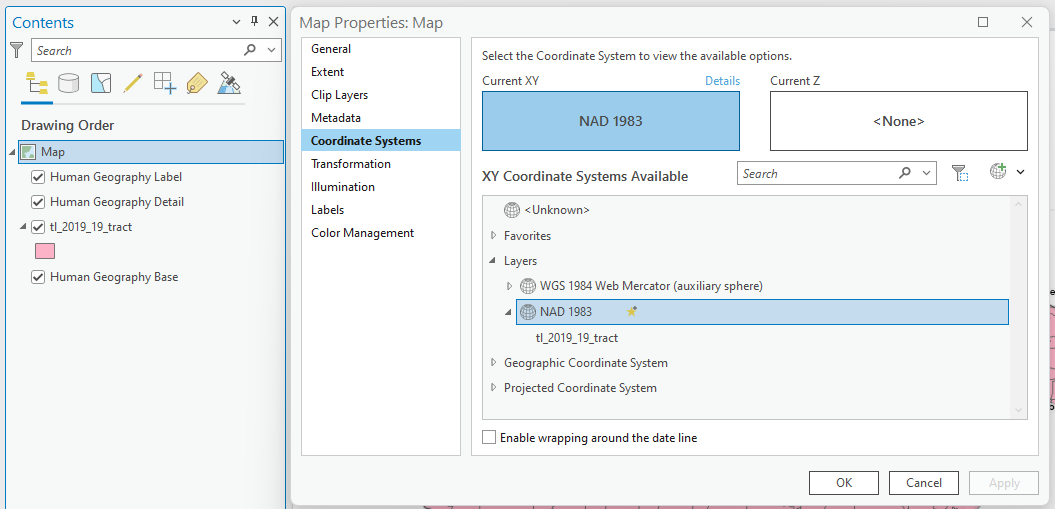 Finding the map projection