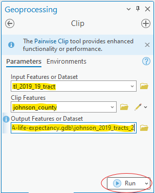 Clip tool settings