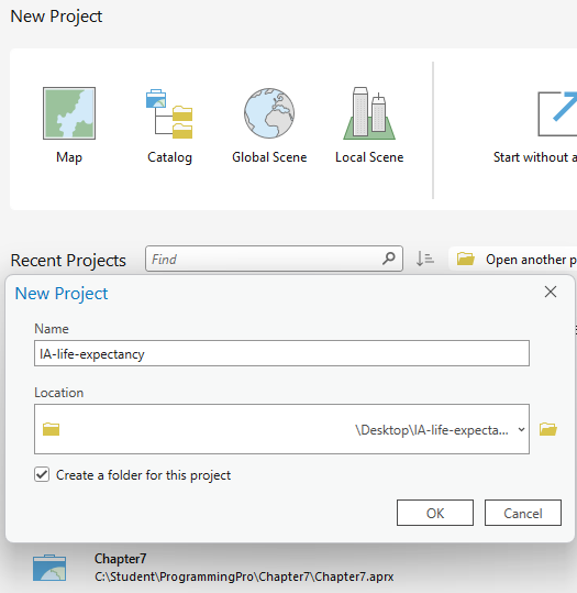 Create a new ArcGIS Pro project