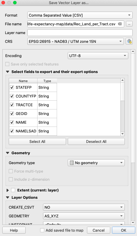 Exporting to a CSV