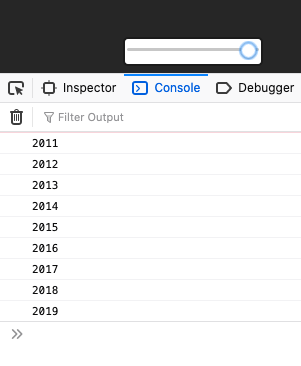 Logging Time Slider Inputs in the Web Console
